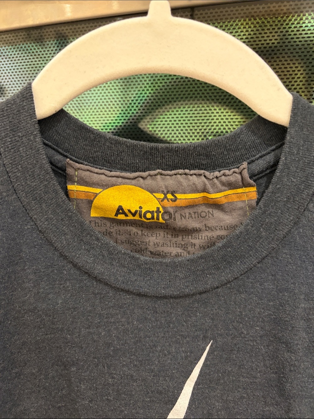 Aviator Nation Dark Grey Tee with White Lightning Bolt (T-shirt) - Picture 3 of 3